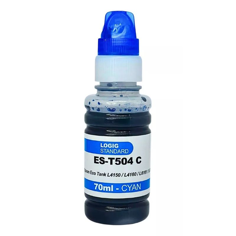 LOGIC - Tinta T504 Para Epson Ecotank Color Cian 70 ml L4150/L6191