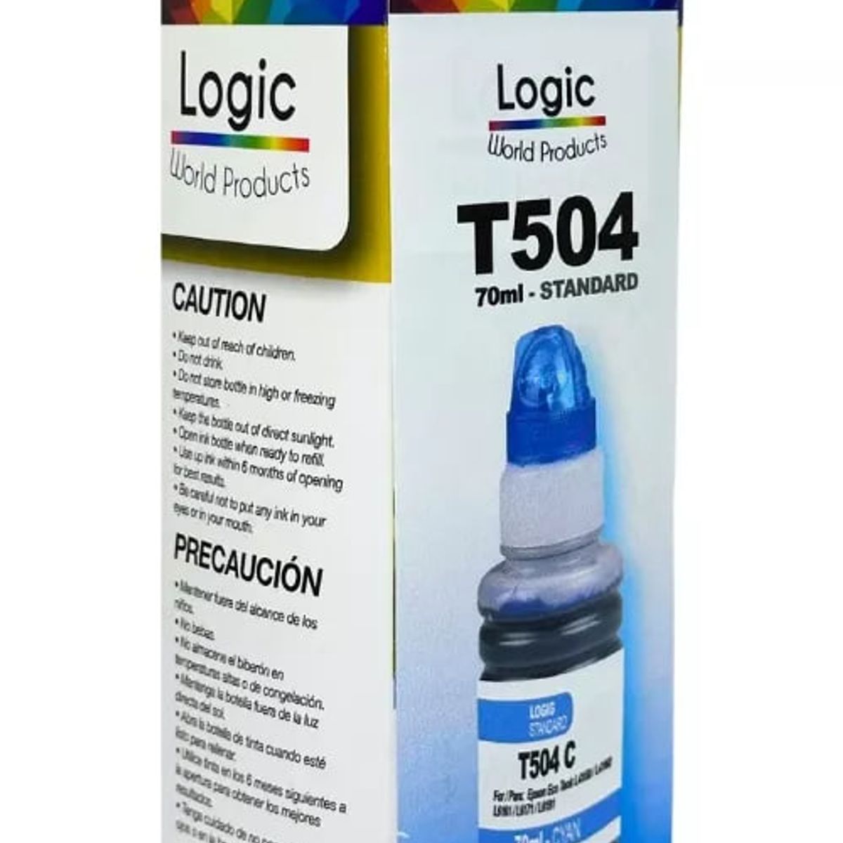 LOGIC - Tinta T504 Para Epson Ecotank Color Cian 70 ml L4150/L6191