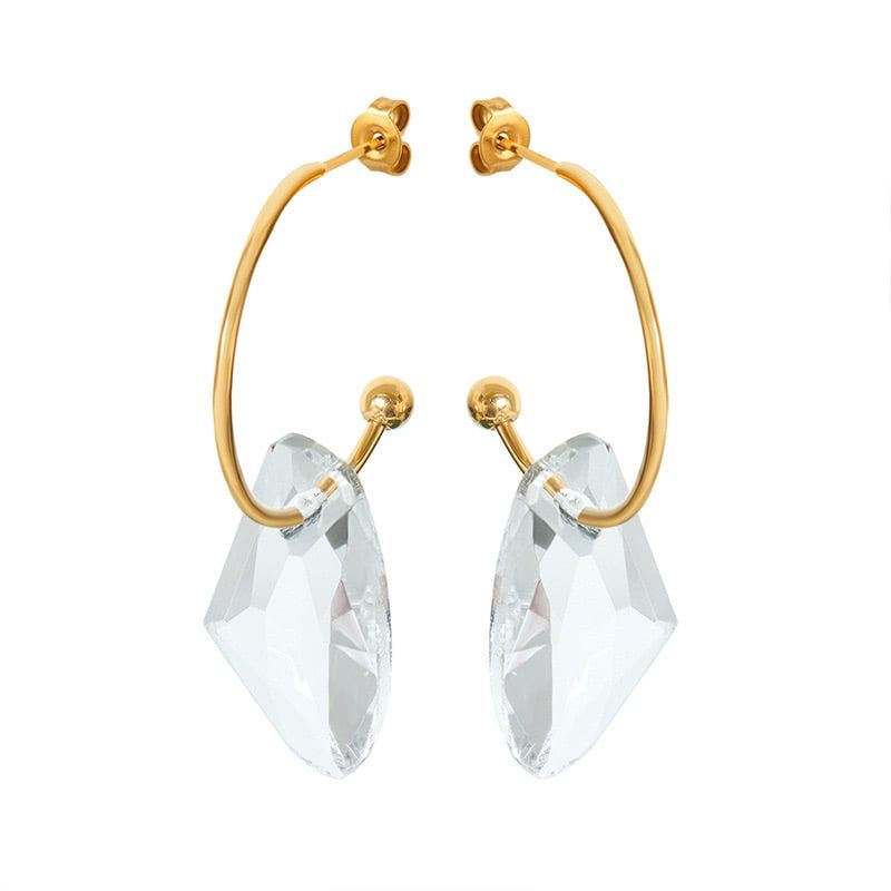 LUX JOYAS - Aros Baño Oro 18k Tornillo Cristal