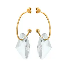 LUX JOYAS - Aros Baño Oro 18k Tornillo Cristal