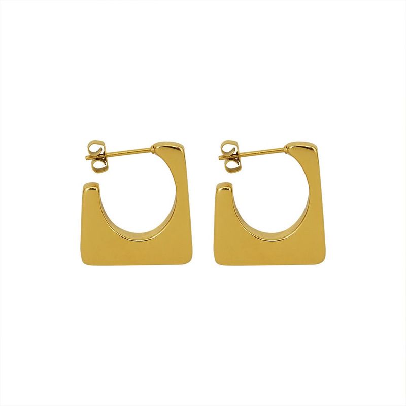 LUX JOYAS - Aros Baño Oro 18k Bote Cuadrado
