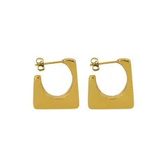 LUX JOYAS - Aros Baño Oro 18k Bote Cuadrado