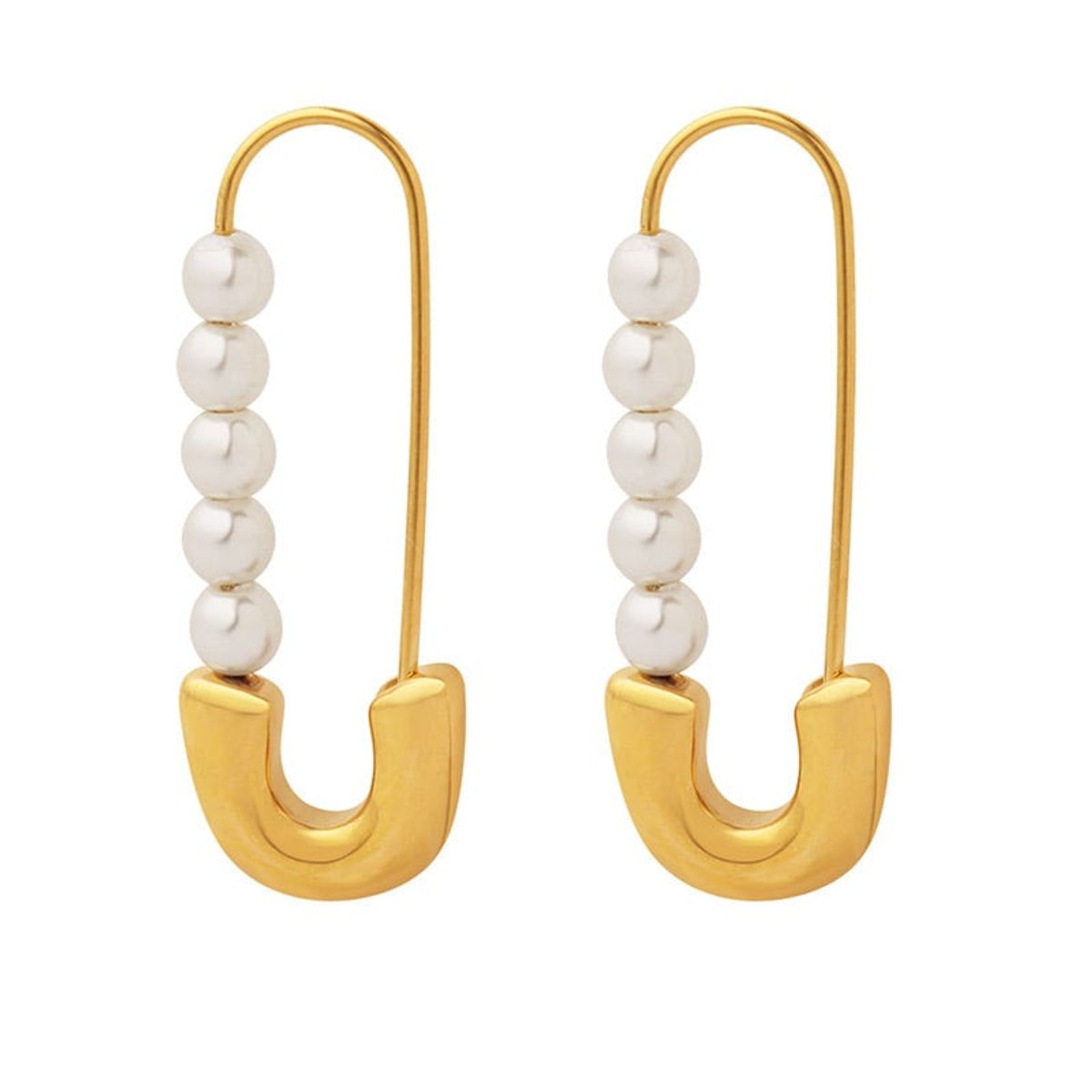 LUX JOYAS - Aros Baño Oro Amarillo 18k Clip Perlas