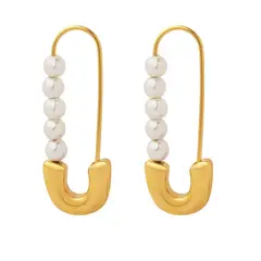 LUX JOYAS - Aros Baño Oro 18k Clip Perlas
