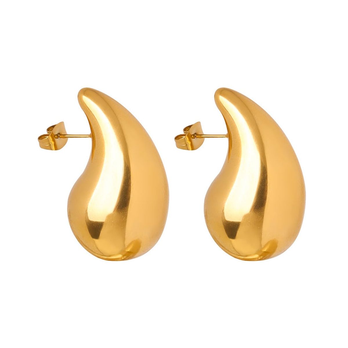 LUX JOYAS - Aros Baño Oro Amarillo 18k Pegados Gota