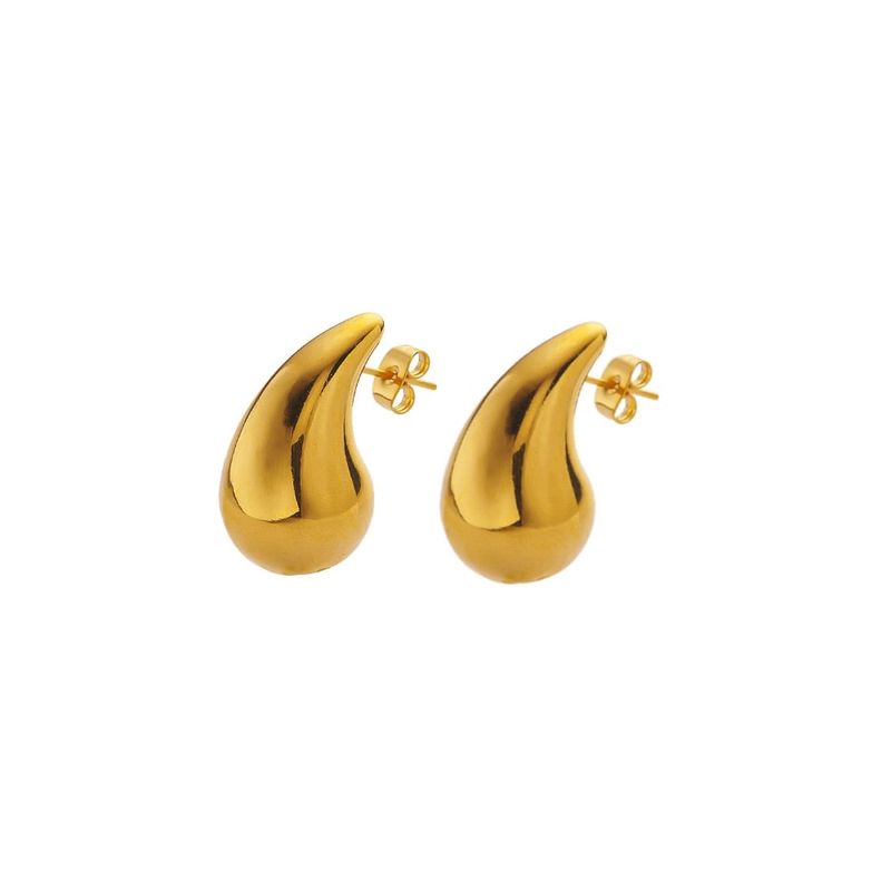 LUX JOYAS - Aros Baño Oro 18k Pegados Gota S