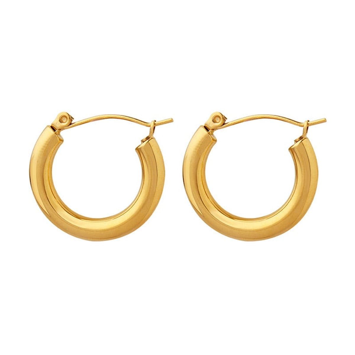 LUX JOYAS - Aros Baño Oro Amarillo 18k Botes Tubo Redondo
