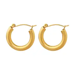 LUX JOYAS - Aros Baño Oro 18k Botes Tubo Redondo