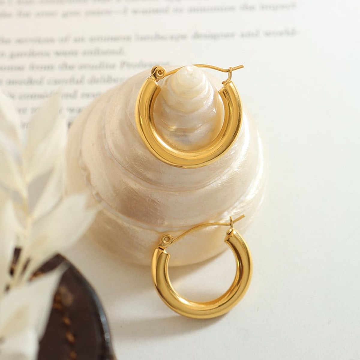 LUX JOYAS - Aros Baño Oro Amarillo 18k Botes Tubo Redondo