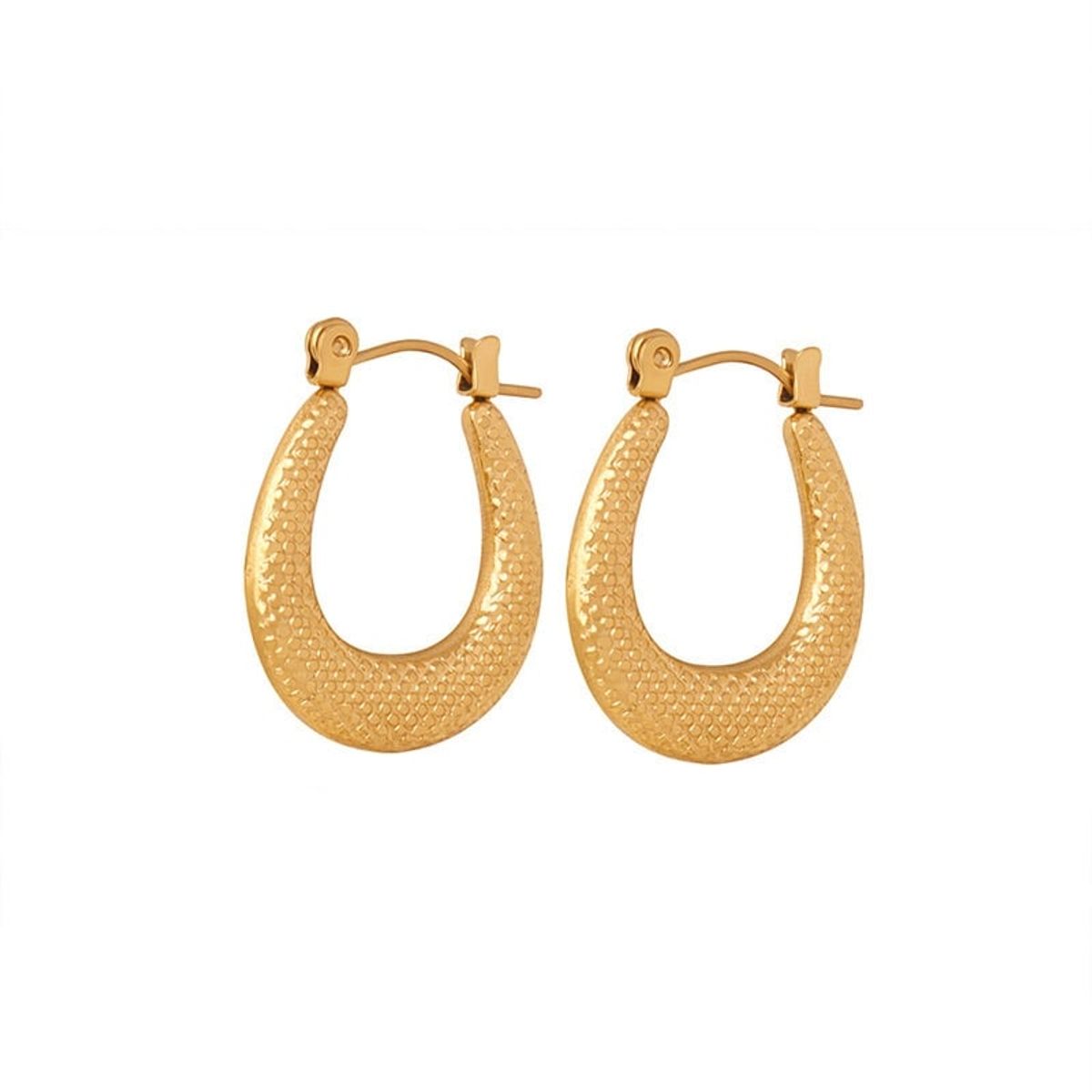 LUX JOYAS - Aros Baño Oro Amarillo 18k Argollas Bote Puntos