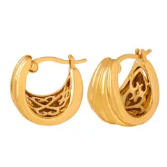 LUX JOYAS - Aros Baño Oro 18k Argollas Diseño X5