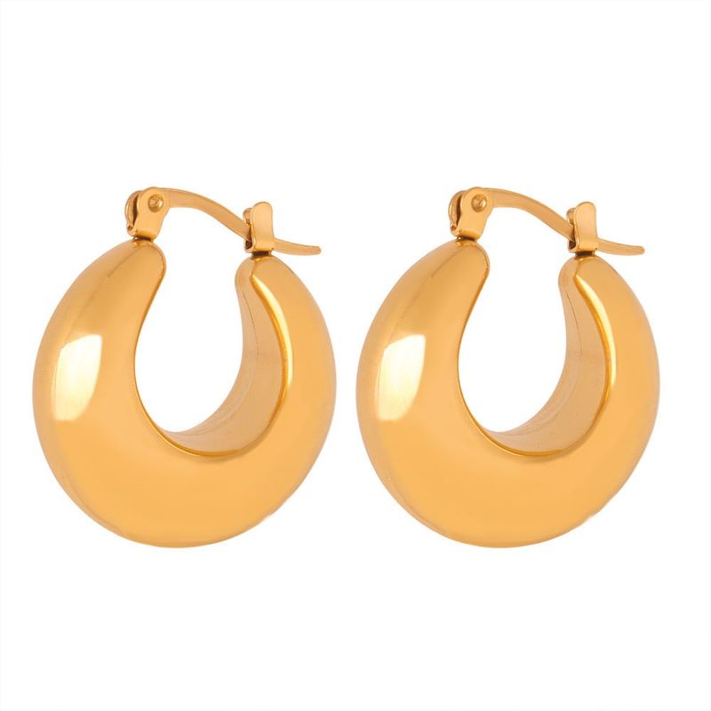 LUX JOYAS - Aros Baño Oro 18k Bote U Redondo