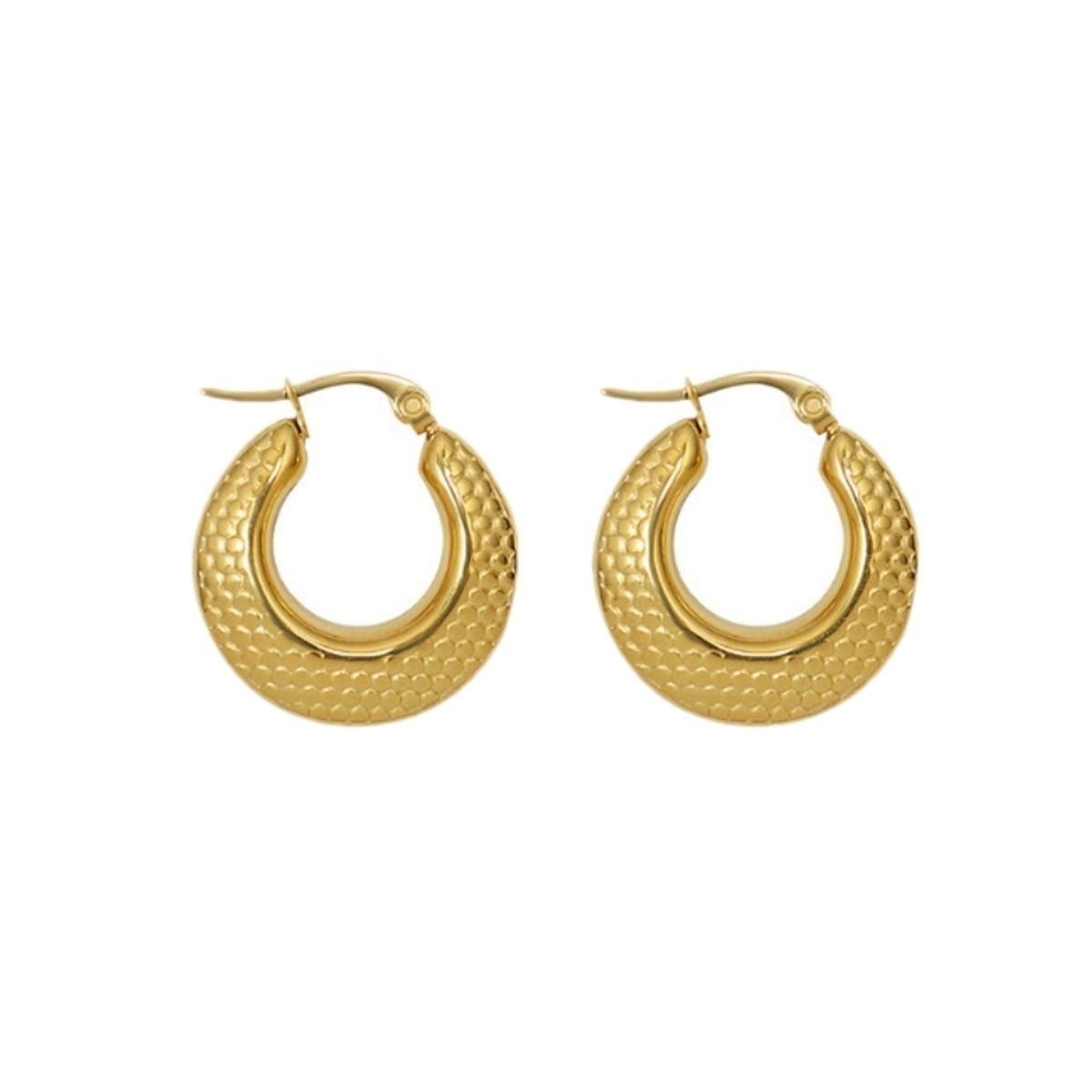 LUX JOYAS - Aros Baño Oro Amarillo 18k Botes Circ