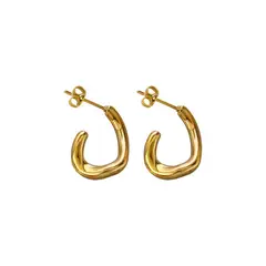 LUX JOYAS - Aros Baño Oro 18k Pegados C Gancho