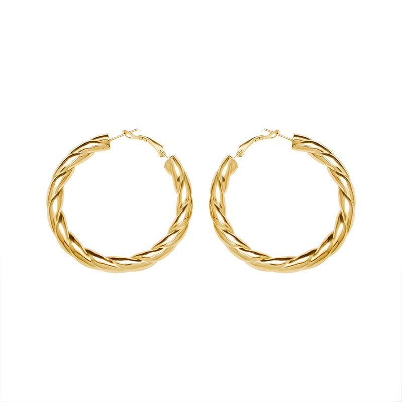 LUX JOYAS - Aros Baño Oro 18k Enroscados M