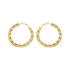 LUX JOYAS - Aros Baño Oro Amarillo 18k Enroscados M