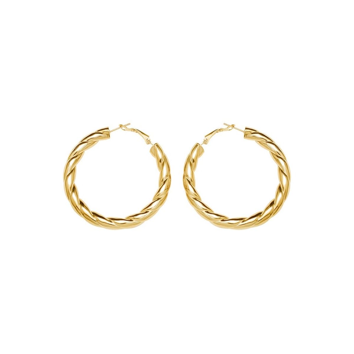 LUX JOYAS - Aros Baño Oro Amarillo 18k Enroscados S