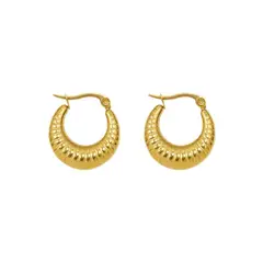 LUX JOYAS - Aros Baño Oro Amarillo 18k Botes Croisant