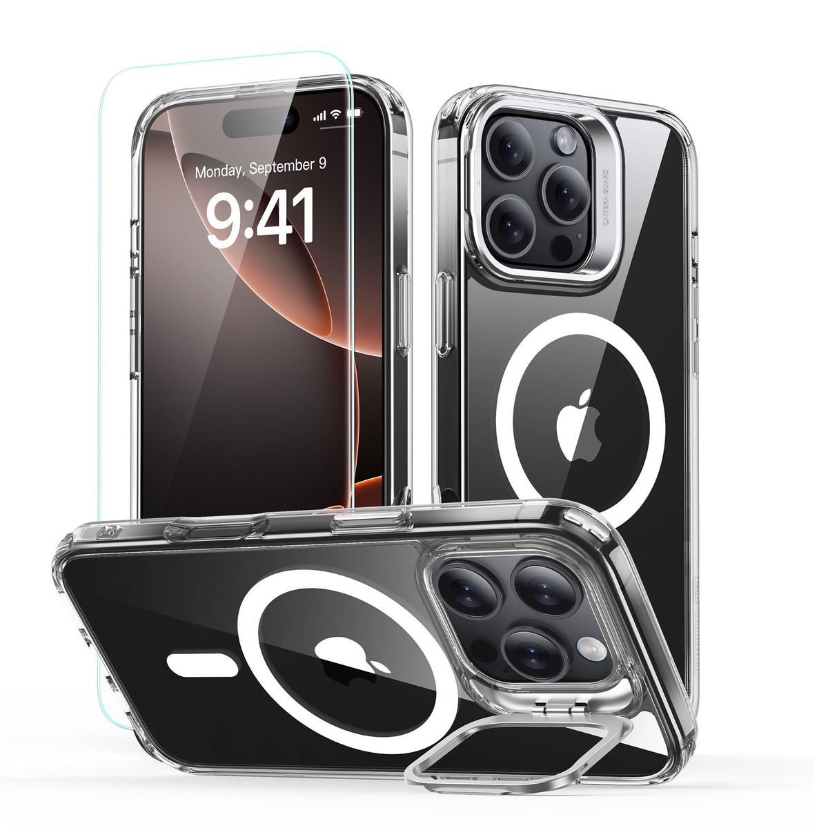 ESR - Carcasa ESR Para iPhone 16 Pro Hybrid Stash Stand + Lamina