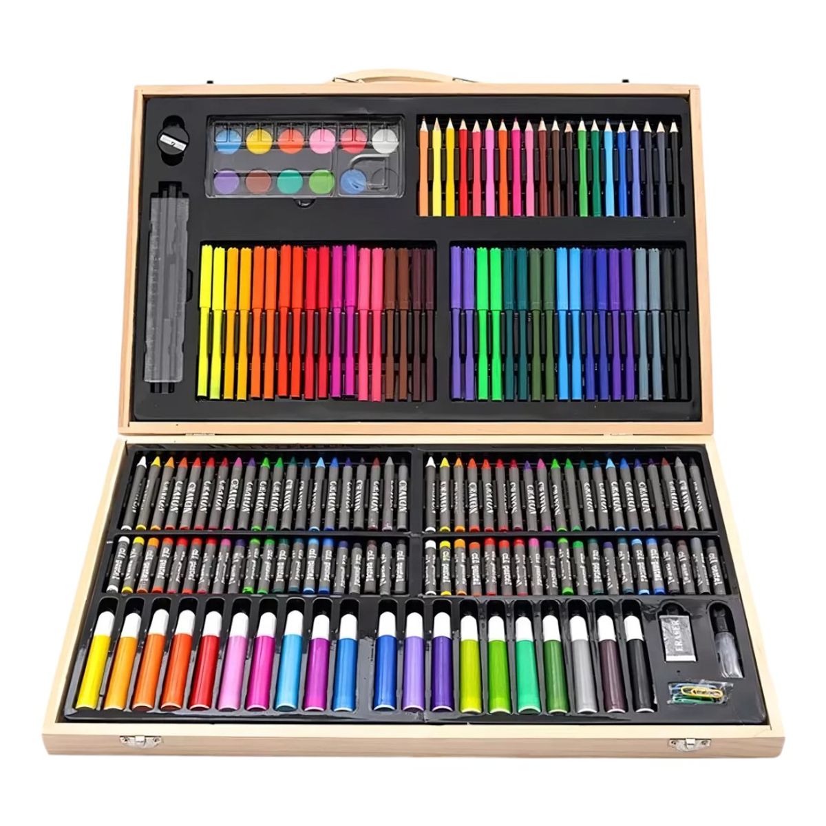 GENERICO - Maleta Madera / Set De Arte 180 Piezas Lápices Para Colorear
