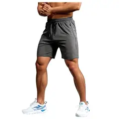 GARSIL - X3 Short Deportivo Liso Hombre - Secado Rapido - Gym Con Bolsillos
