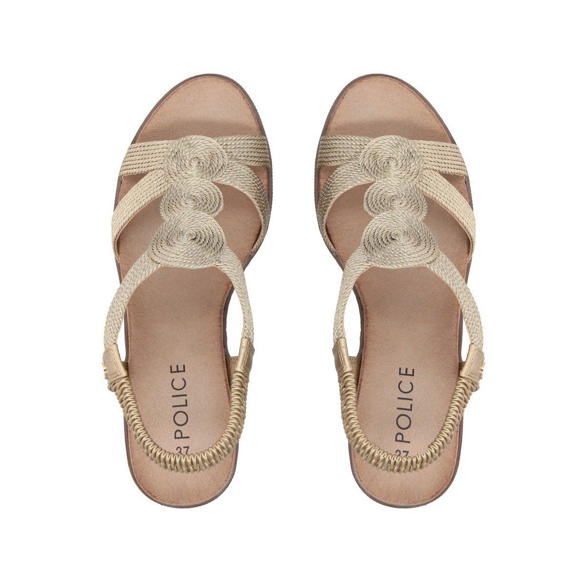 POLICE - Sandalia Mujer Dorado Taco Medio Camila Police