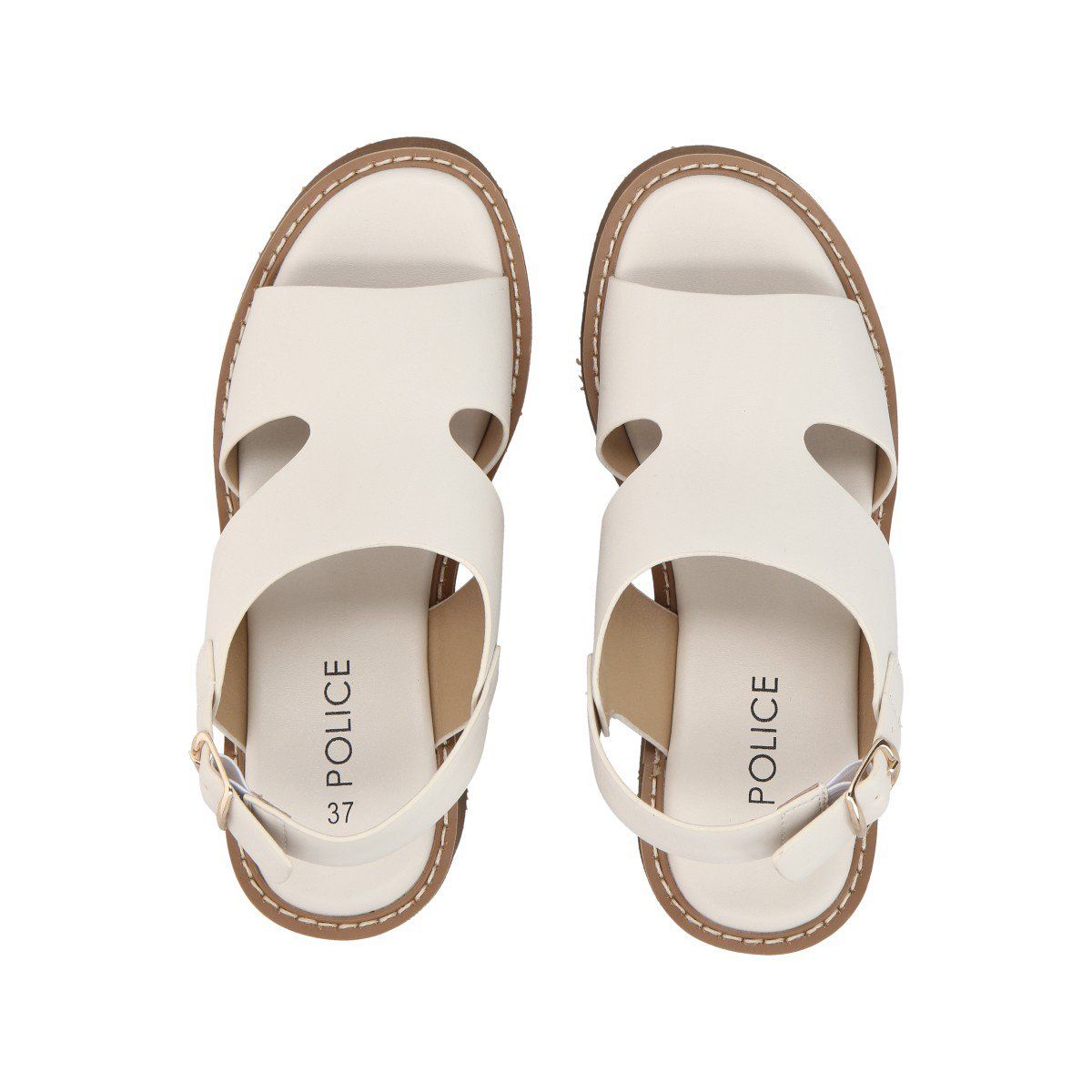 POLICE - Sandalia Mujer Negro Hueso Police