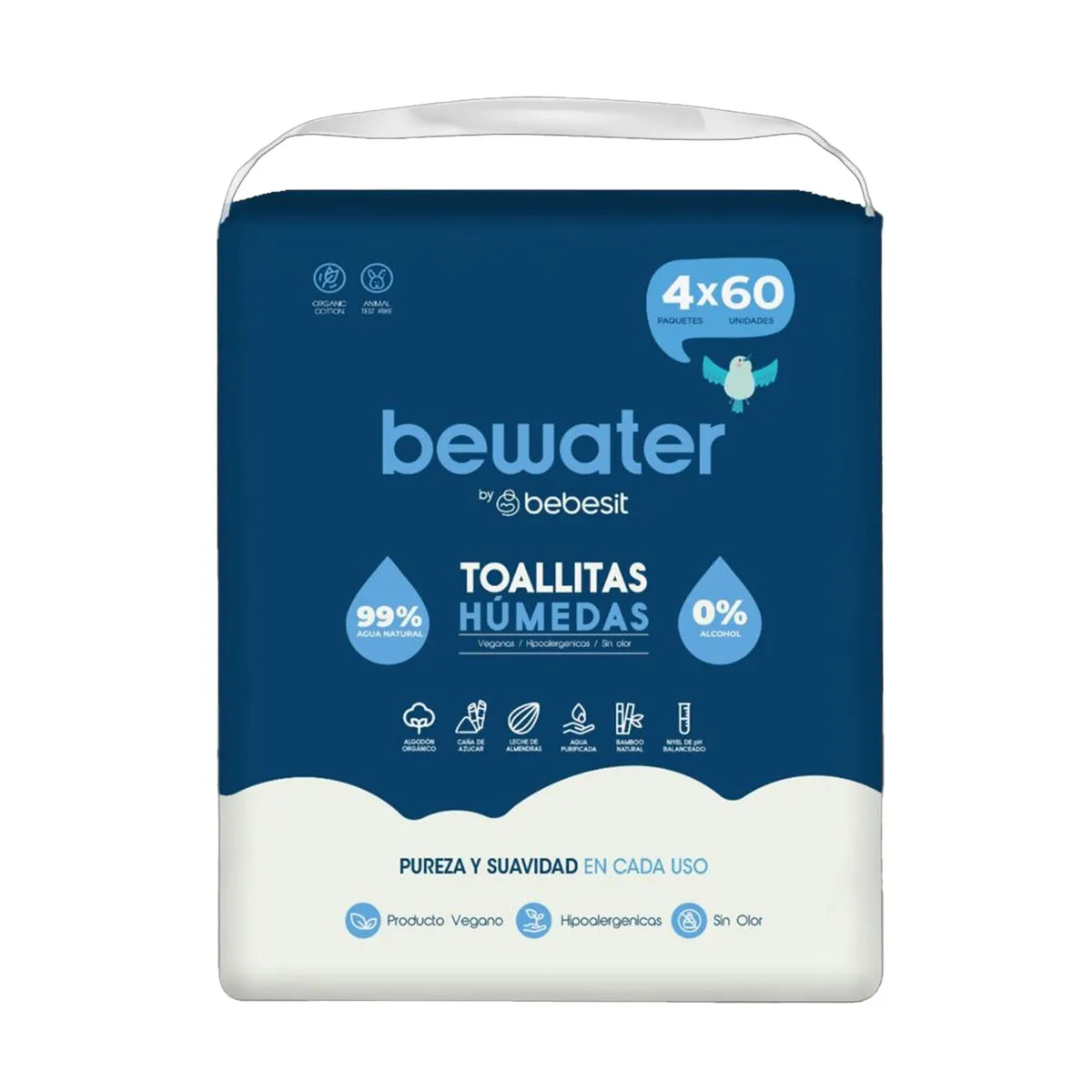 BEBESIT - Toallas Húmedas Bewater Bebesit - Bolsa 4x60 Unidades