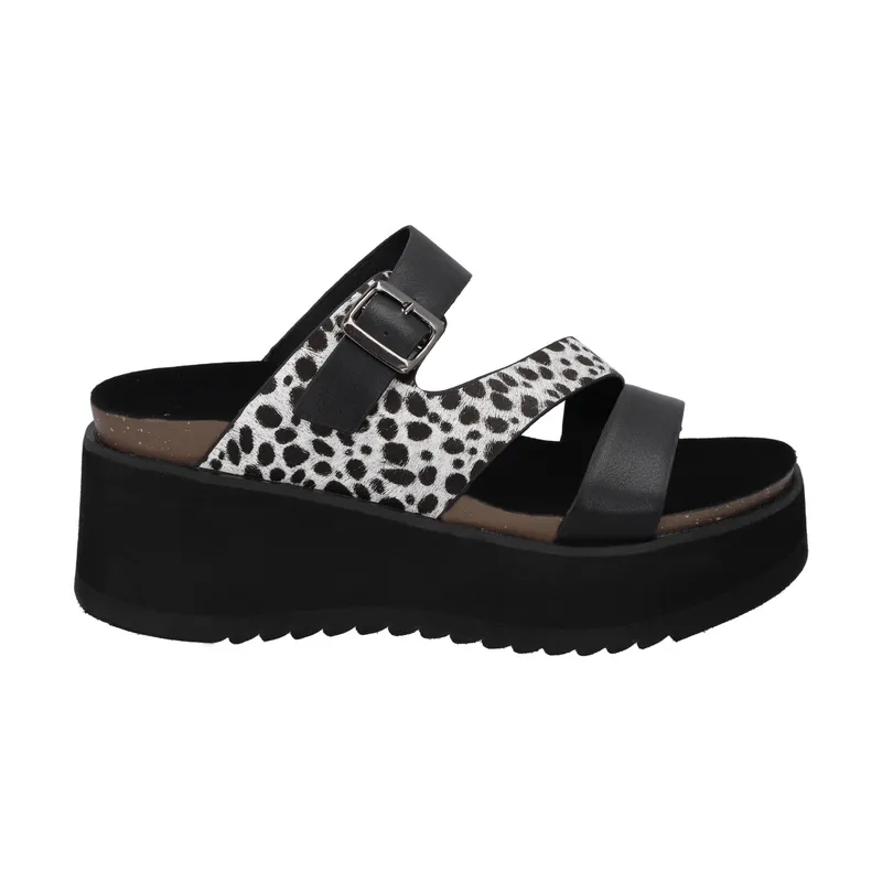 POLICE - Sandalia Mujer Negro/Print Plataforma Constanza Police