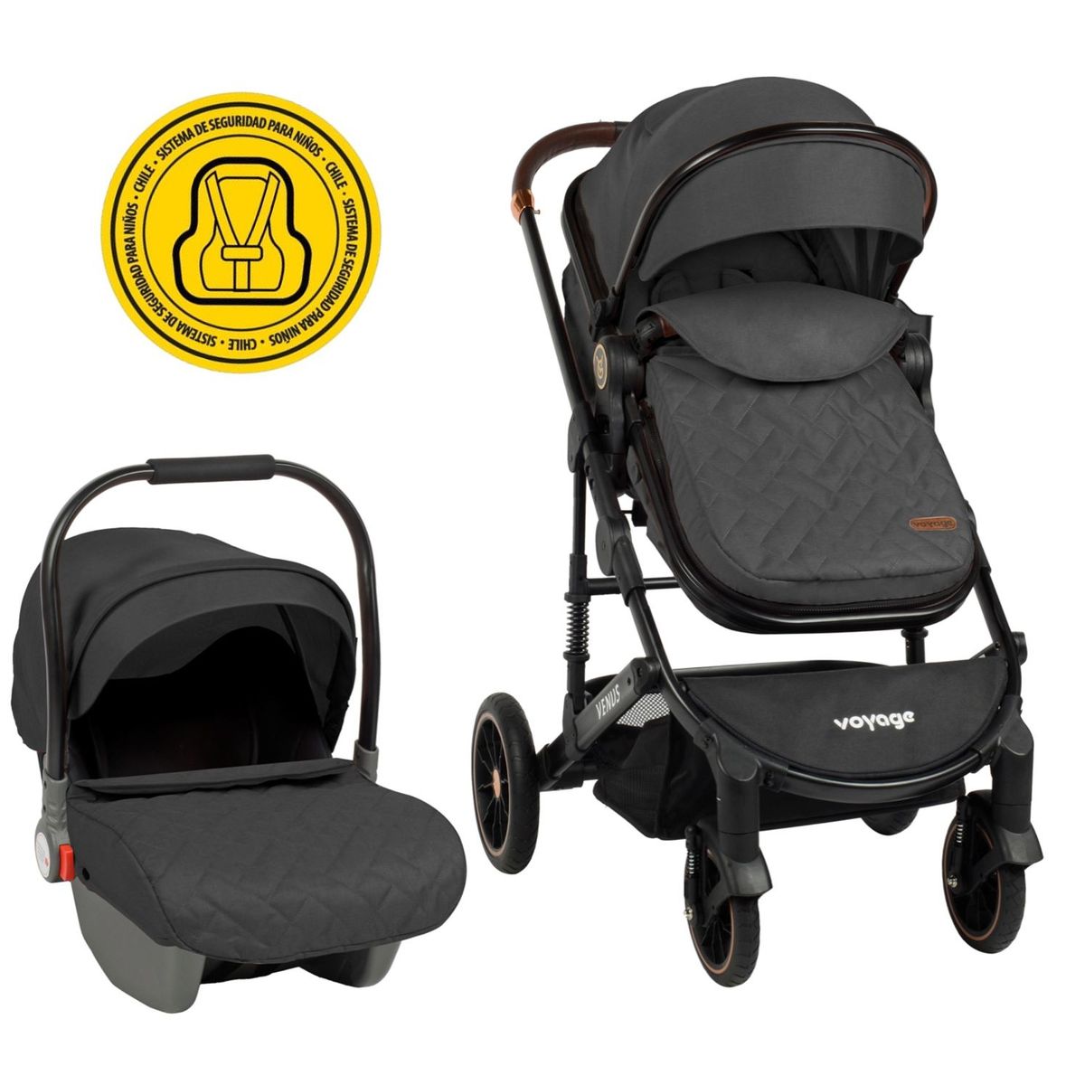 VOYAGE - Coche Travel System Venus Black 2 en 1_