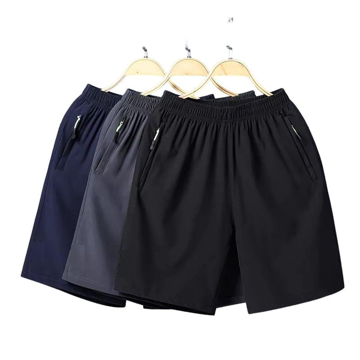 GARSIL - Short Liso Deportivo Hombre - Secado Rapido - Gym - Bolsillos