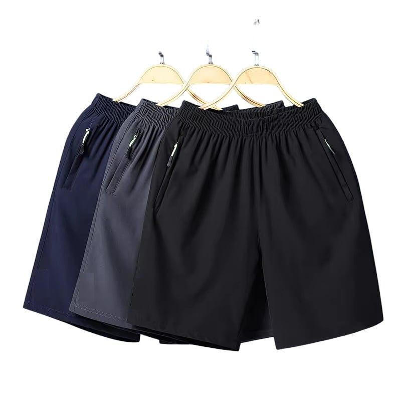 GARSIL - Short Liso Deportivo Hombre - Secado Rapido - Gym - Bolsillos