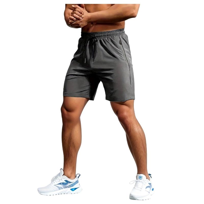 GARSIL - Short Liso Deportivo Hombre - Secado Rapido - Gym - Bolsillos