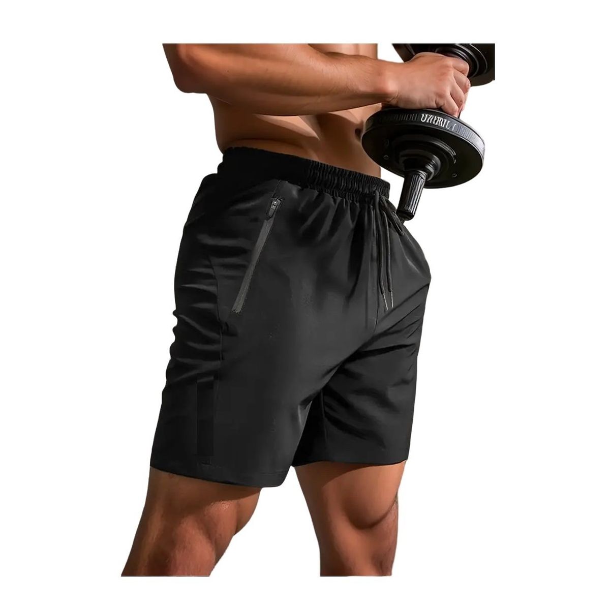 GARSIL - Short Liso Deportivo Hombre - Secado Rapido - Gym - Bolsillos