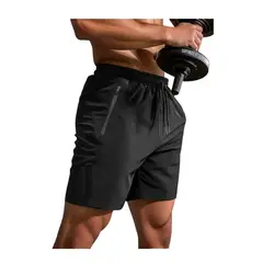 GARSIL - Short Liso Deportivo Hombre - Secado Rapido - Gym - Bolsillos