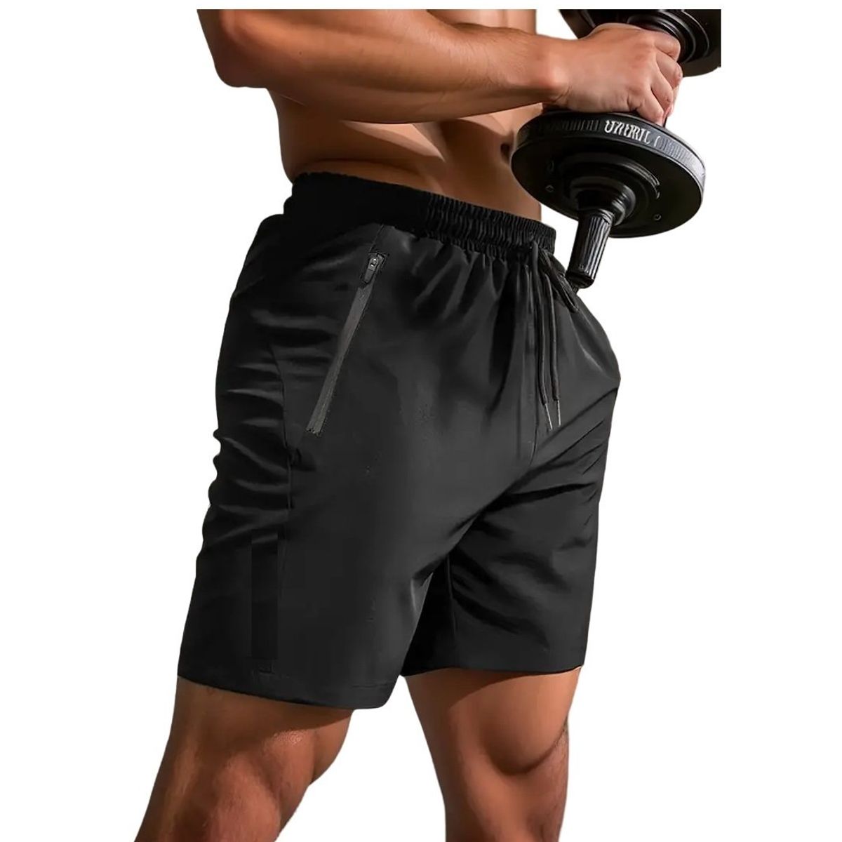 GARSIL - Short Liso Deportivo Hombre - Secado Rapido - Gym - Bolsillos