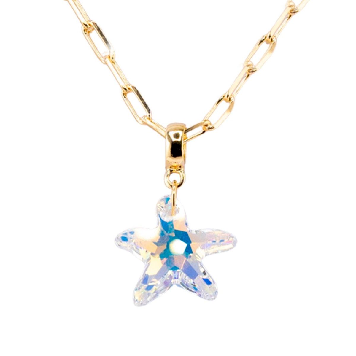 JOYAS MONTERO - Collar Chiara Sicilia Gold 24K creado cristales de Swarovski® Aurora Boreal