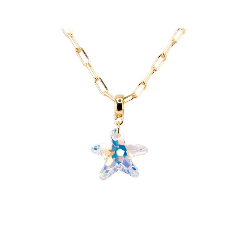 JOYAS MONTERO - Collar Chiara Sicilia Gold 24K Cristal Genuino Aurora Boreal