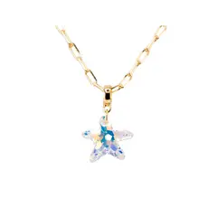 JOYAS MONTERO - Collar Chiara Gold Baño de Oro y Cristales Genuinos Aurora Boreal