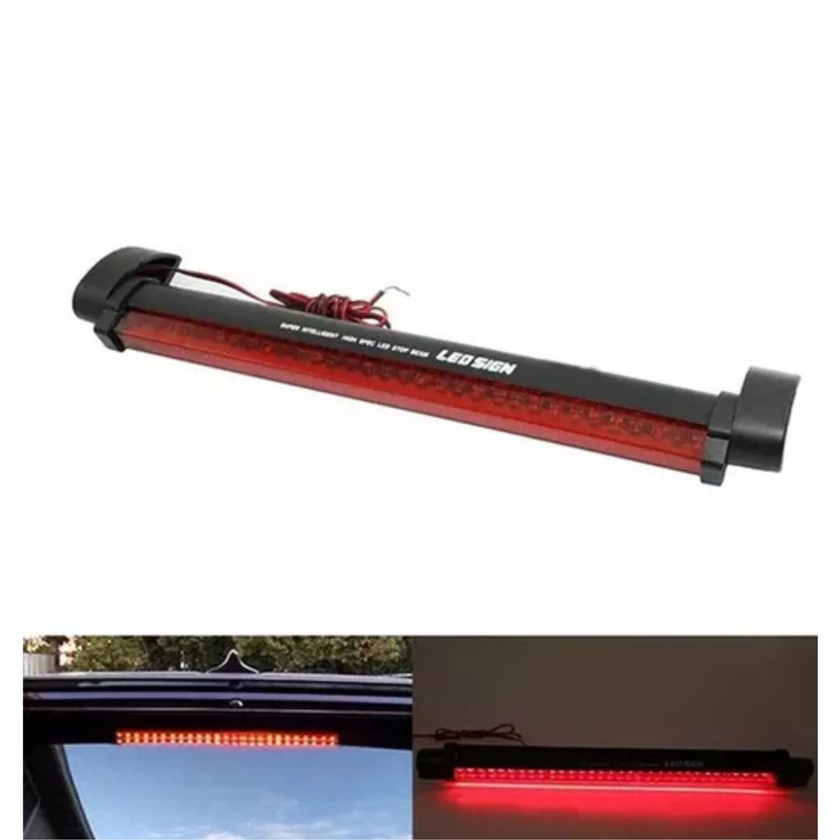 GENERICO - Tercera Luz Freno Universal Adhesivo 40 Led Auto 12 Voltios