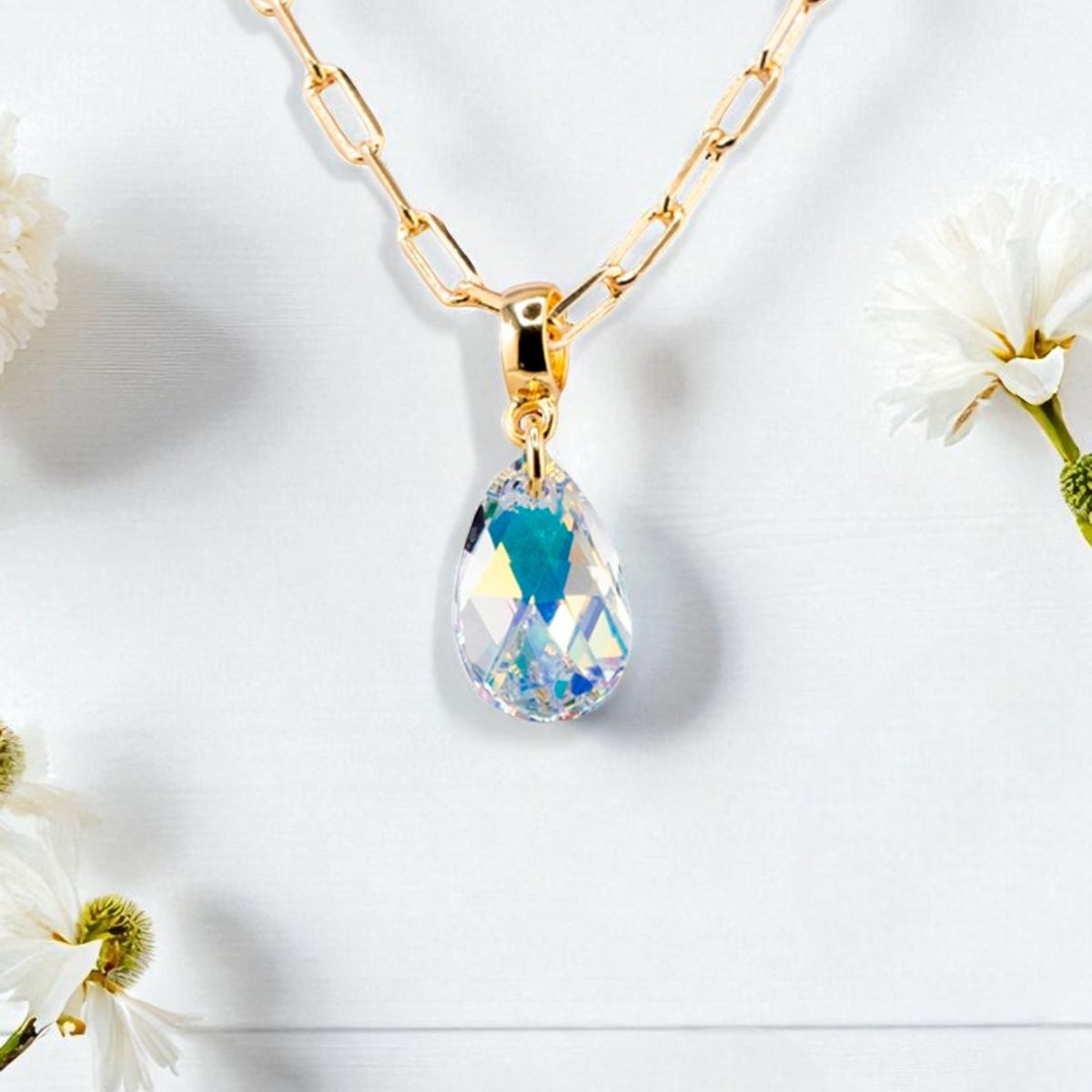 JOYAS MONTERO - Collar Chiara Palermo Gold 24K creado cristales de Swarovski® Aurora Boreal