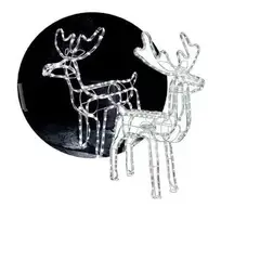 GENERICO - Reno Navideño - Decoracion navidad Luz LED 120cm Con Movimiento Blanco