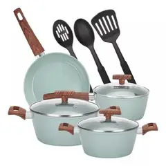 GENERICO - Bateria De Cocina 10 Piezas Antiadherente Granito