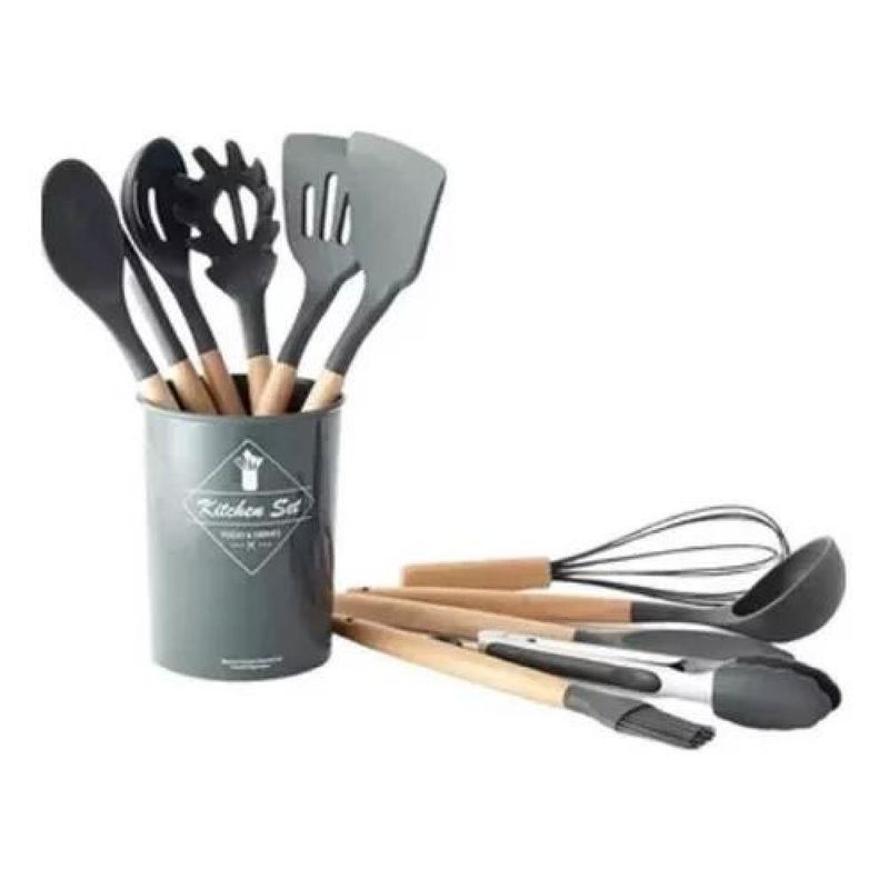 GENERICO - Plus Gourmet 1073 set utensilios cocina inicial silicona madera