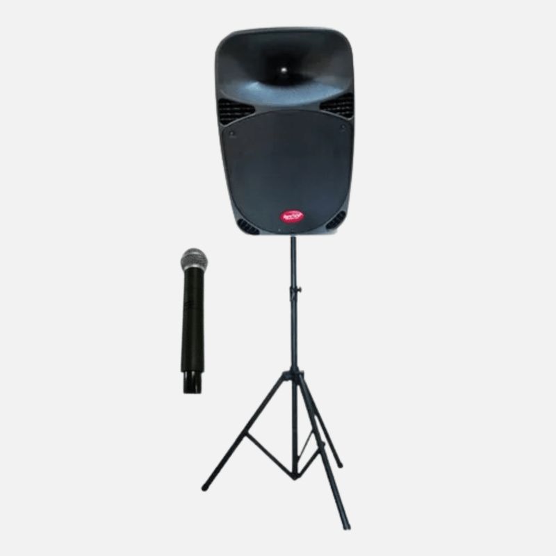 BARETONE - Parlante activo 250W con atril y microfono MAX15MBW Baretone