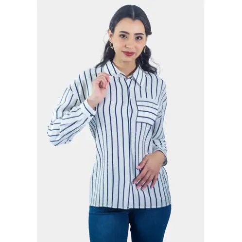 TENTATION - Blusa Rayas Azul