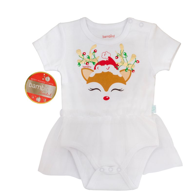 BAMBINO - Body Blanco Cara Reno 9-12 Meses