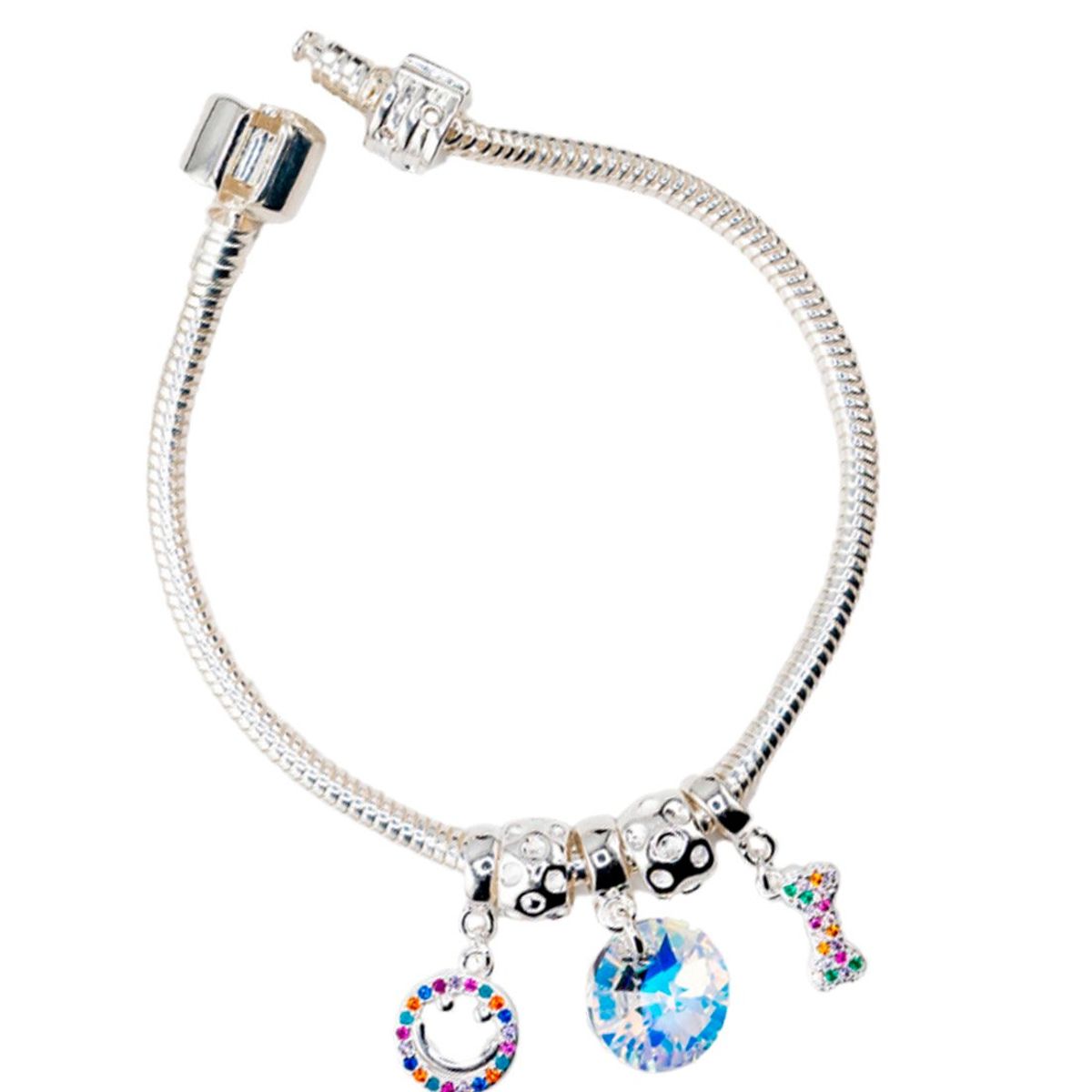 JOYAS MONTERO - Pulsera Colomba Baño Oro Blanco creado con cristales de Swarovski® Aurora Boreal