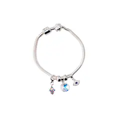 JOYAS MONTERO - Pulsera Colomba Con Baño de Oro Blanco Microcircones y Cristales Genuinos