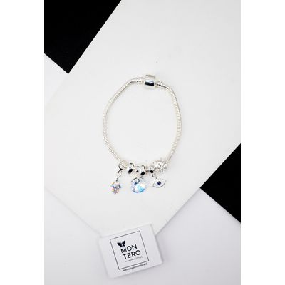 Imagen 2 del producto Pulsera Colomba Baño Oro Blanco creado con cristales de Swarovski® Aurora Boreal